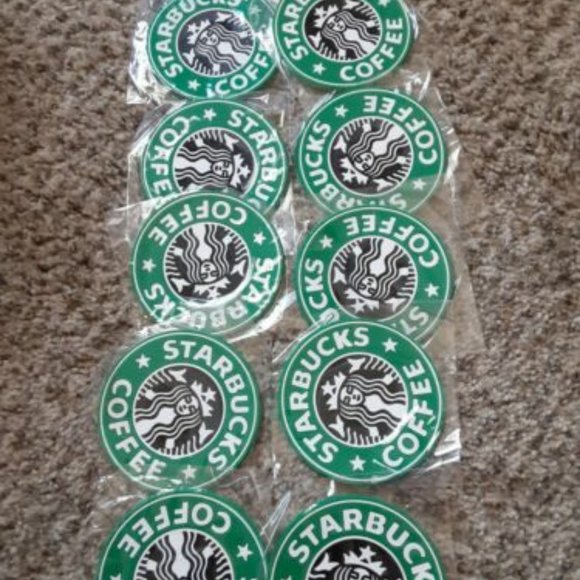 Set of 10 silicone Starbucks Coasters